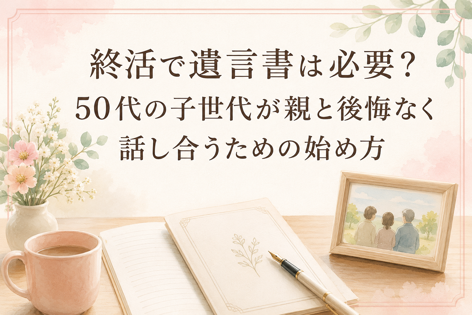 終活で遺言書は必要?50代の子世代が親と後悔なく話し合うための始め方